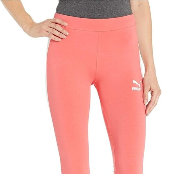 PUMA Cotton Leggings Coral/White NWT Size Small - Picture 4 of 10